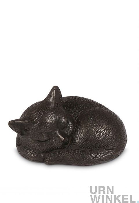 Oordeel Kindercentrum chaos Unieke mini urn van brons 'Slapende kat' | URNWINKEL. | URNWINKEL.
