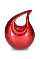 Aluminium urn 'Traandruppel' hoogglans rood