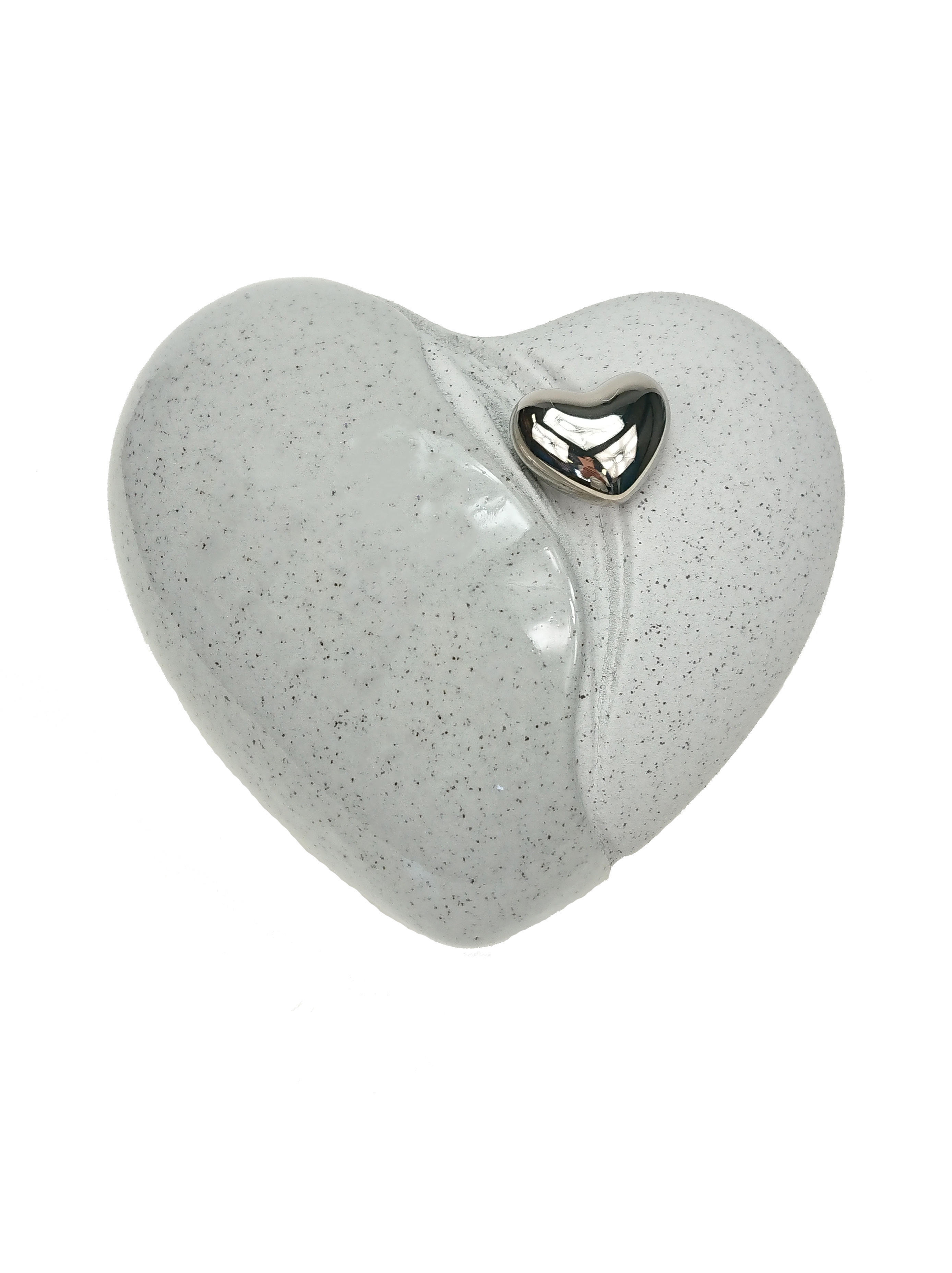 Hartvormige mini urn met zilverkleurig | ✓ URNWINKEL. |